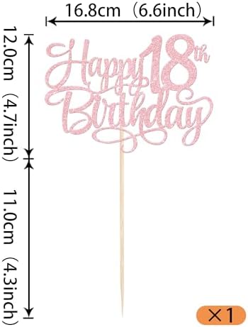 Rsstarxi 1 Pack Pink Happy 18th Birthday Cake Topper Number 18 Eighteen Years Old Birthday Cake Pick Decoration for Girls18th Birthday Anniversary Party Decorations Supplies