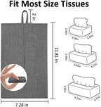 kakaforsa Toilet Paper Holder Reusable Tissue Holder Travel Tissue Holder Wall Hanging Tissue Box Cover Toilet Paper Storage Rectangle Napkin Holder Cloth Tissue Box for Car Office Desk, Gray
