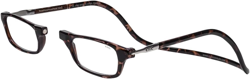 Clic Magnetic Reading Glasses - Adjustable Neck Hanging Readers - Secure Fit with Rigid Headband - Original (S-M)
