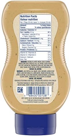 Hellmann's Classic Burger Sauce, Gluten Free and Certified Kosher, 325ml/11 fl.oz. Bottle