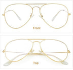 Gleyemor Blue Light Aviator Glasses for Women Men, Metal Frame Anti Blue Light Lens Computer Glasses