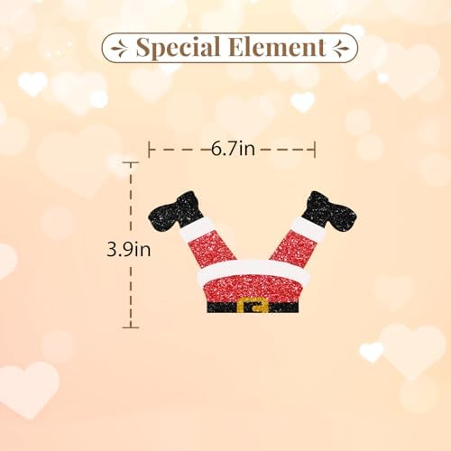 Santa Legs Cake Topper, Santa Claus Cake Decor, Red&Black Glitter Christmas Santa Cake Topper, Christmas Birthday/Winter Holiday Party Decoration