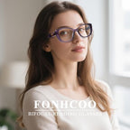 FONHCOO Bifocal Reading Glasses for Women, Blue Light Clear Top Computer Readers Anti UV/Eyestrain Eyewear with Spring Hinge