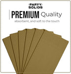 Party Solids Gold Dinner Napkins Disposable 8" x 4" Folded - 40 Pcs 2 Ply Gold Napkins Disposable Paper Guest Towels for Bathrooms, Dinners, Everyday Parties & Party Supplies