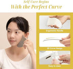 SHUHU Stainless Steel Gua Sha Facial Tool for Face & Body – Jawline Sculptor & Puffiness Relief – Face Massage Tool for Lymphatic Drainage, Tension & Muscle Relief, with Travel Pouch