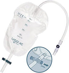Ugo Leg Bags (x10) – Urine Drainage Bags/Catheter Leg Bags, T Tap or Lever Tap with Soft Fabric Backing and a Natural Leg-Shape Design (Pack of 10) (Ugo 4C - 500ml, Long Tube, T Tap)
