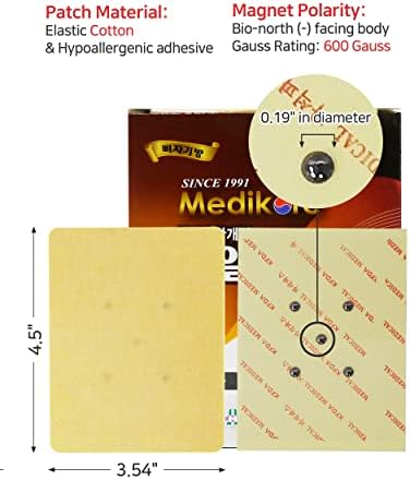 Hanil ACU-Magnetic Feet Patches Healing Tip Magnet Acupuncture 600 Gauss Magnets Pre-Attached to Plasters (10 Sheets) for Foot Sole Heel Area