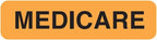 Medicare Chart Label for Patient Insurance Records, 1-1/4” x 5/16” Fluorescent Orange/Black, Doctor Stuff, Permanent Adhesive, 500 Stickers/Box