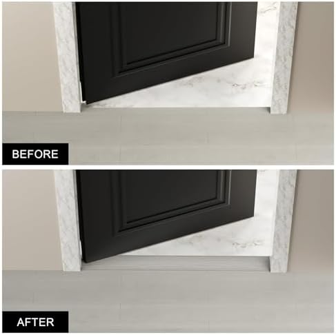 Floor Transition Strip - Self-Adhesive PVC Trim for Carpet to Flooring, Threshold Gap Cover (10ft x 1.97in, Beige Grey)