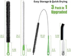 4pcs Flexible Cleaning Brush Set for Dryer Vents, Fridge Coils, HVAC Systems & Tight Spaces – Multi-Use Lint and Dust Remover with Crevice Brush and Detailing Tools