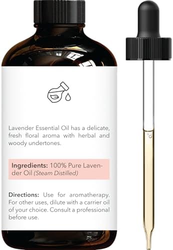 Brooklyn Botany Lavender Essential Oil - Huge 4 Fl Oz - 100% Pure and Natural - Premium Grade with Dropper - for Aromatherapy and Diffuser