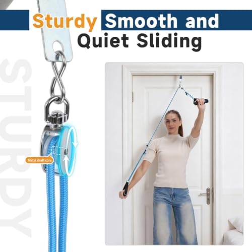 Shoulder Pulley for Physical Therapy, Pulleys for Shoulder Rehab, Over the Door Physical Therapy System, Arm Exercise Pulley Equipment