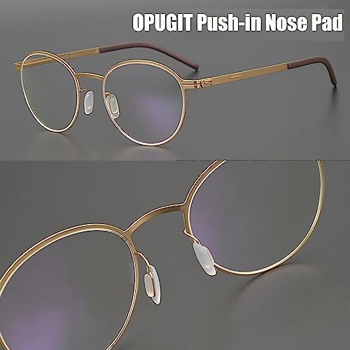 OPUGIT Eyeglass Nose Pads 5 Pairs Push in Soft Silicone Replacement Rectangle Push Slide Slip in Silicone Nosepads for Eye Glasses Eyeglasses Sunglasses, Clear, M size