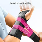 FREETOO Carpal Tunnel Wrist Brace Night Support Fit Right Hand for Work, Pain Relief Wrist Splint for Tendonitis, Arthritis, Wrist Stabilizer Brace Fit Women Men for Sleeping (L/XL, Black/Pink)