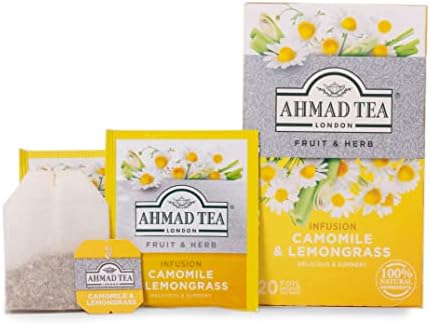 Ahmad Tea Camomile & Lemongrass Infusion, 20-Count Tea Bags (Pack of 6)