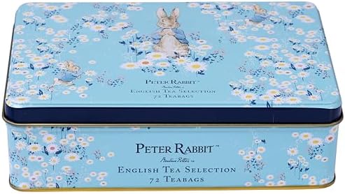 New English Teas Peter Rabbit Daisies Tea Selection Tin with 72 Teabags