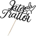 Black Glitter Later Traitor Cake Topper,Farewell Retirement Party Decorations,Relocating/Going Away/Job Change/Retirement/Last Day Office Party Supplies