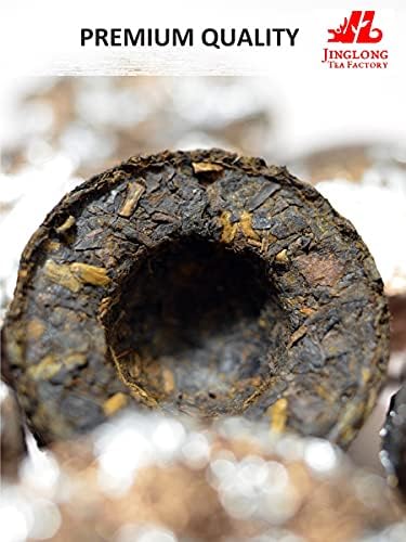 Jinglong Tea Factory - Puerh Tea Mini Tea Cakes (100 Pcs) Ripe Mini Tuocha (20 Ounce)
