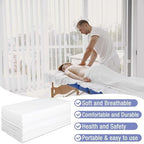 100 Pack 31.5" X 71" Disposable Massage Bed Cover White Non Woven Fabric Massage Bed Sheets Waterproof Breathable Massages Table Sheets for Spa, Beauty