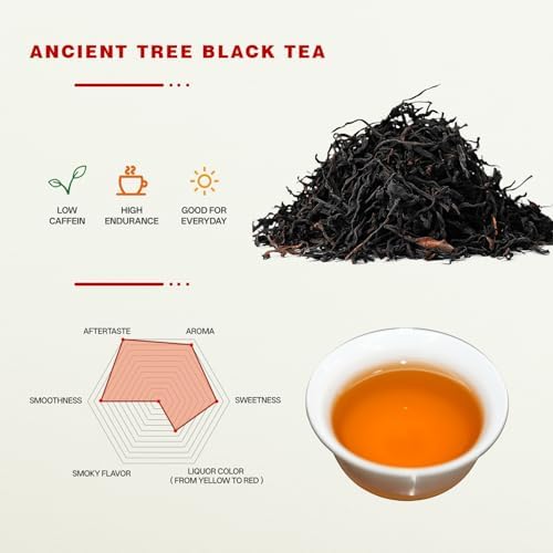 Yunnan Old Wild Tree Chinese Loose Leaf Premium Black Tea, Hand Picked from Century-Old Tree, 12 Pack (3.4oz / 96g)