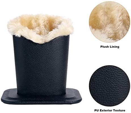 Siveit Plush Lined Eyeglass Holder, PU Leather Eyeglass Case, Anti-Scratch Glasses Storage Organizer for Desk Office Nightstand,2 Packs (Black, Black)