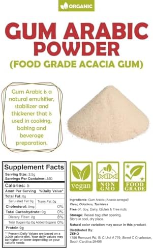 Premium Organic Gum Arabic Powder - Food Grade for Baking and More - 2LBS