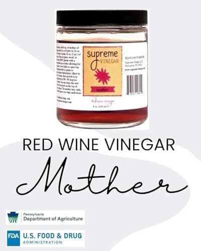 Kaizen8 Supreme Red Wine Mother of Vinegar, Raw Liquid Form, 8 Fl Oz Glass Jar, for Making Homemade Vinegar, Red Vinegar Ingredients