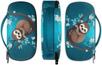 Flower Sloth Insulin Cooler Travel Case with Side Handle Cute Small Diabetic Supplies Bag Portable Travel Medicine Kit for Insulin Pen and Blood Glucose Supplies Zipper Insulin Pouch Blue