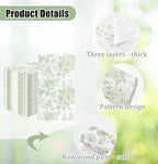 SietDESEO 50 Pieces 3-ply Sage Green Floral Napkins Disposable 13 x 15.7 Inches Guest Bathroom Napkins Disposable Hand Towels for Bathroom Wedding Birthday Party Paper Dinner Napkins