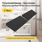 2" Rise Rubber Threshold Ramps for Doorways, 34" Wide Modular Wheelchair Ramp 2 PCS, Wheelchair Ramp, Access Ramps for Wheelchairs,Strollers,Sweepers,Bathrooms,Entryways,2000LBS Capacity