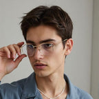 Hexagonal Metal Blue Light Blocking Glasses Anti Eye Strain for Digital Screens Lightweight Frame for Men Women