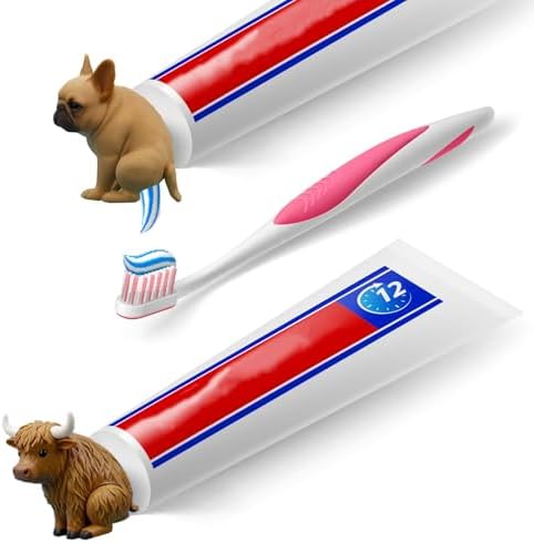 Hilarious Poop Toothpaste Dispenser - Cow & Dog Butt Themed Toothpaste Topper, Fun Bathroom Accessory for Kids and Adults (Brown Cow)