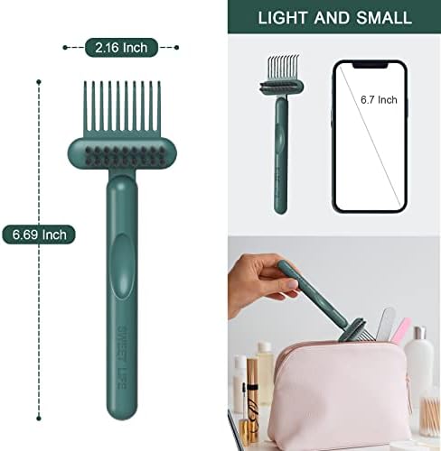 RHOS 2-in-1 Hair Brush Cleaner and Remover Tool - Comb for Removing Hair and Dust, Suitable for Home and Salon Use (1 Pack-Green)