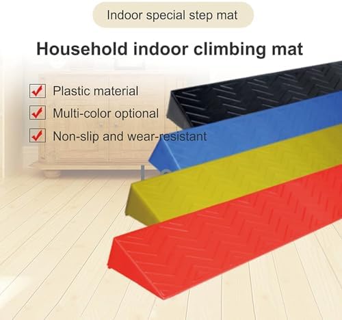 Portable Curb Ramps, Home Ramps Non-Slip Wheelchair Uphill Mat Indoor Threshold Ramps Drawing Board Plastic Ramps 1-10.5 cm Height Doorway Steps Threshold Ramp,Red,100x10x3.5cm