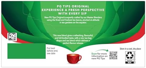 PG Tips Premium Black Tea Bags Non-Pyramid, 40 Count (Pack of 1)