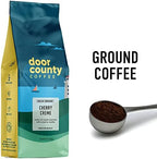 Door County Coffee Cherry Creme DECAF Flavored Coffee - 10oz Bag - Ground Medium Roast - 100% Arabica