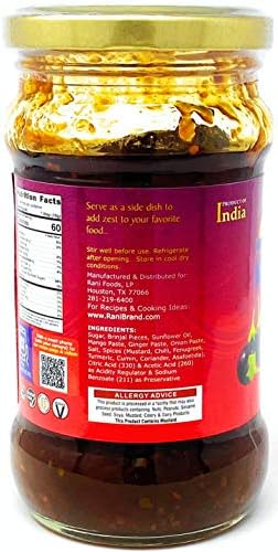 Rani Brinjal (Eggplant) Pickle Mild (Achar, Spicy Indian Relish) 10.5oz (300g) Glass Jar ~ Vegan | Gluten Free | NON-GMO | No Colors | Popular Indian Condiment, Indian Origin