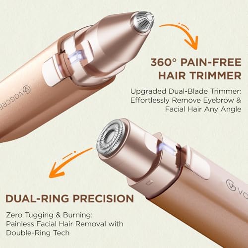 VG VOGCREST Rechargeable Facial Hair Remover for Women: 2 in 1 Electric Facial Body Hair Remover