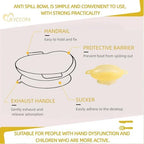 Adaptive Bowl with Suction Cup on the Bottom, Suitable for Disabled People, Elderly People with Parkinson's Disease, Dementia and Tremors to Assist Eating. (White)