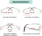 Eyekepper Titanium Rimless Reading Glasses Readers Men Black