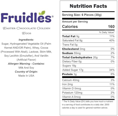 Fruidles Easter Chocolate Golden Eggs, Gold Foil Wrapped Milk Chocolate Easter Eggs, Kosher Certified Dairy, Approximately 90 Eggs Per Pound (2 Pounds)