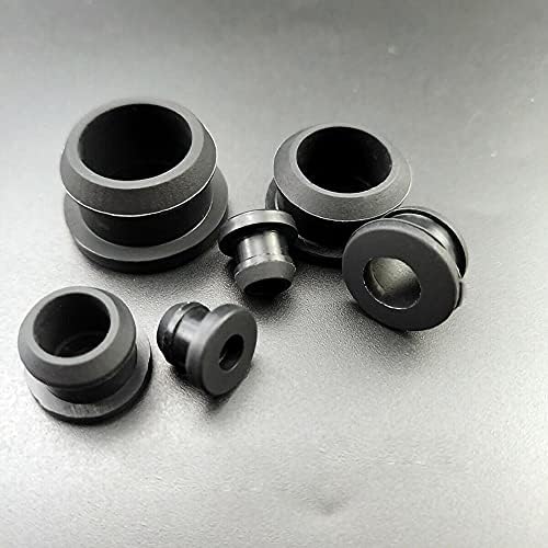 Silicone Rubber Snap-on Grommet Hole Plugs Black 4.5mm-50.6mm End Caps Bung Wire Cable Protect Bush (Size : 9mm(Bore 6.2mm) 10pcs)