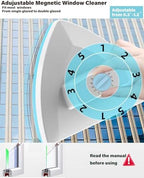 Double Sided Magnetic Window Cleaner, Outside Glass Wiper, 5-Gear Adjustable Outsider Glider Washing Brush Tool, for High-Rise Double Car Glazed Windows (0.3"-1.2")