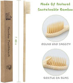 Bamboo Toothbrushes for Adults, BPA-Free Soft Tapered Bristles, Eco-Friendly Natural Organic Wooden Toothbrush, 10-Count Toothbrushes Travel Set