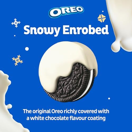 Oreo Snowy Enrobed White Chocolate Coated Biscuits 6pk 246g