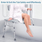 HOMLAND Tub Transfer Bench for Bathtub, FSA/HSA Eligible 400 lbs Heavy Duty Shower Chair with Backrest, Slip-Resistant Feet, Height Adjustable Shower Bench Shower Seat for Elderly and Disabled