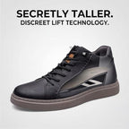 Elevator Shoes for Men, 2.36" Height Increasing High Top Sneakers with Hidden Insoles, Casual Dress Leather Shoes, Non-Slip Sole
