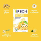 Tipson Organic Ginger Herbal Infusions - Ginger Chamomile & Lemon - 20 Premium Tea Bags (Pack of 1)
