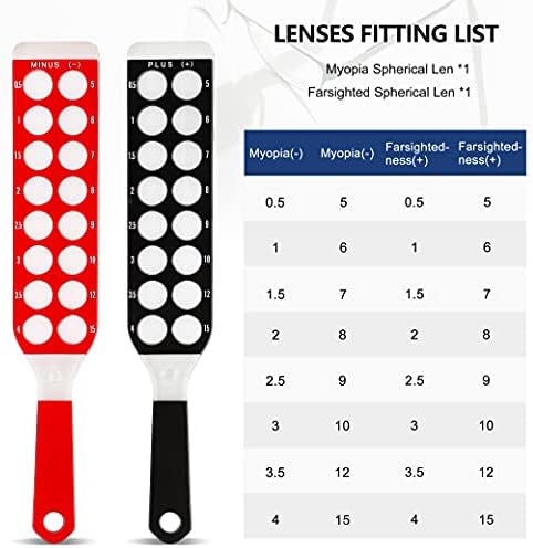 Hanchen Optical Retinoscopy Rack Lens Set for The Quick Examination of Diopter of Spectacles 2 Bars 32 Lenses with a Leather Pocket Sphere: +/- 0.5, 1, 1.5, 2, 2.5, 3, 3.5, 4-10, 12,15