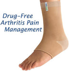 Actimove Arthritis Care Ankle Support with Heat-retaining Fabric – Drug-free Pain Management for Arthritis, Increases Blood Circulation – Left/Right Wear – Beige, Medium
